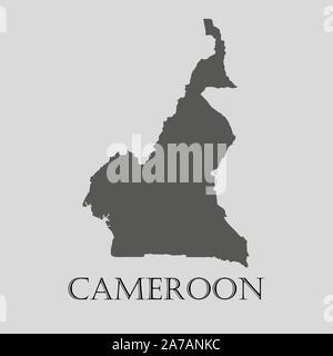 Carte Cameroun gris sur fond gris clair. Carte Cameroun gris - vector illustration. Illustration de Vecteur