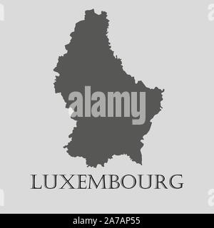 Gris simple Luxembourg map sur fond gris clair. Gray Luxembourg map - vector illustration. Illustration de Vecteur