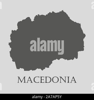 Carte de la Macédoine gris sur fond gris clair. Carte de la Macédoine gris - vector illustration. Illustration de Vecteur