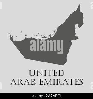 Emirats Arabes Unis la carte gris sur fond gris clair. Emirats Arabes Unis la carte grise - vector illustration. Illustration de Vecteur