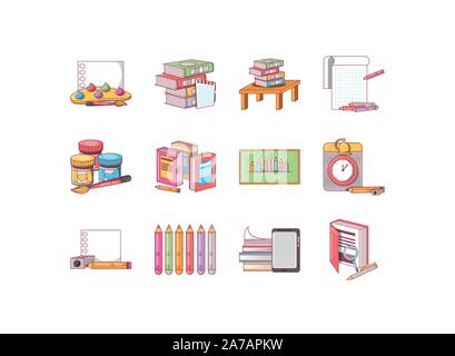 L'icône de l'école, haute qualité pack jeu de symboles divers Vector illustration Illustration de Vecteur