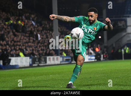 Londres, ANGLETERRE - 15 février 2019 : Andre Gray de Watford en photo au cours de la FA Cup 2018/19 5e tour match entre les Queens Park Rangers FC et Watford FC à Loftus Road Stadium. Banque D'Images