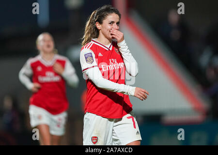 Manchester, Angleterre - 31 OCTOBRE : Danielle Van de Donk d'Arsenal marque un support lors de l'UEFA Women's Champions League football match Arsenal entre les femmes vs SK Slavia Praha Femmes à Meadow Park le 31 octobre 2019 à Borehamwood, Angleterre (Photo de Daniela Porcelli/SPP) SPP : Crédit Photo de la presse sportive. /Alamy Live News Banque D'Images