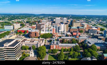Centre-ville de Knoxville Tennessee TN Skyline Aerial. Banque D'Images