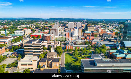 Knoxville, Tennessee, TN Centre-ville Vue aérienne. Banque D'Images