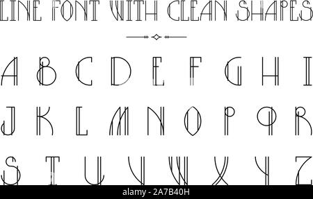 Bordée de style hippie trendy font avec élancés minimaliste Illustration de Vecteur