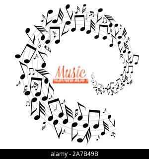 Notes de musique dispersés en désordre sur discontinue Illustration de Vecteur