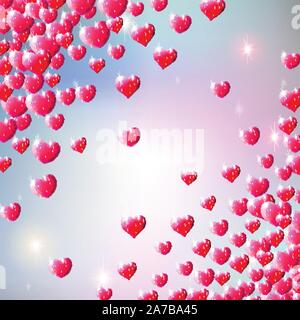 Valentines Day background avec des coeurs gem Illustration de Vecteur