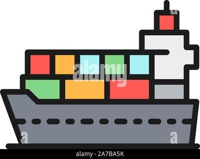 Avec Cargo colis couleur plate icône. Illustration de Vecteur