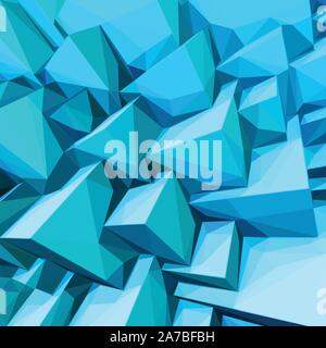 Poster avec abstract blue ice cubes Illustration de Vecteur