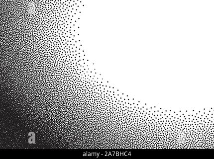 Dotwork background, noir et blanc points dispersés à crépi Illustration de Vecteur