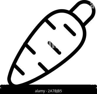 Légumes carotte, icône de style contour Illustration de Vecteur