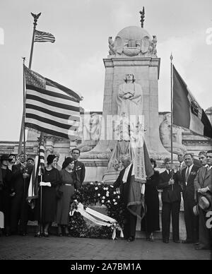 Cérémonie à Columbus Fountain, Union Station, Washington, D.C. ca. 1934 Banque D'Images