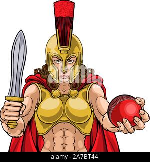 Trojan Spartan Gladiator Femme guerrière de Cricket Illustration de Vecteur