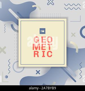 Résumé du modèle avec armature carrée modèle de conception géométrique memphis et fluide de couleur bleu fond sonore. Vector illustration Illustration de Vecteur
