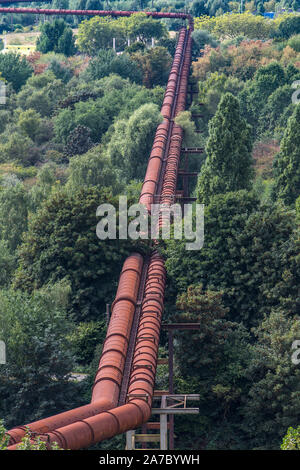 Parc Paysager de Duisburg-Nord, ancien Stahlwerk Thyssen, à Duisburg, Ruhr, Allemagne, haut fourneau, Banque D'Images
