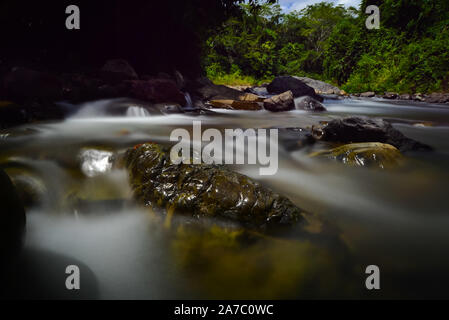 Dans Serinsim Kanarom Sorinsim (rivière), Kota Marudu, Sabah, Malaisie. Banque D'Images