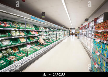 Photos à la Co-Op food store, vue générale d'un fruit et de l'allée vegeatble Banque D'Images