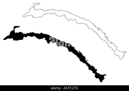 Guna province de Yala (République du Panama, les provinces du Panama) map vector illustration, scribble sketch map San Blas Illustration de Vecteur