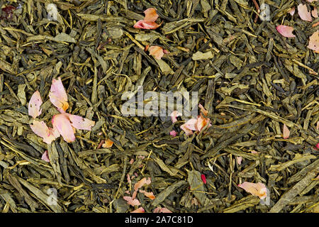 Sencha tea mix basé sur la texture. L'alimentation peut être utilisé comme arrière-plan. Banque D'Images