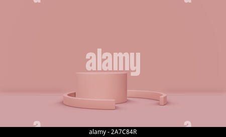 Scène minimale avec podium et abstrait arrière-plan. Les couleurs pastel scène. 3D illustration Banque D'Images