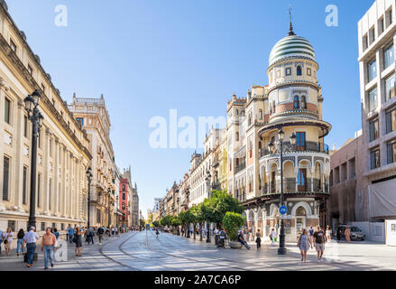 Le centre-ville de Séville Séville Edificio de la Adriática Le bâtiment Adriatique Avenida de la Constitución Séville Espagne Séville Andalousie Espagne eu Europe Banque D'Images