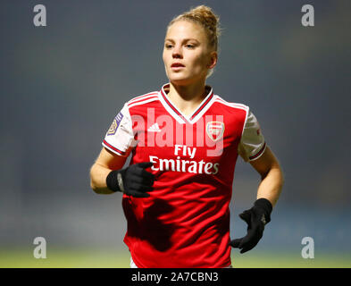 Manchester, Angleterre - 31 OCTOBRE : Leonie Maier d'Arsenal pendant l'Uefa Women's Champions League Tour de jambe 16 2 match Arsenal entre femmes et SLA Banque D'Images