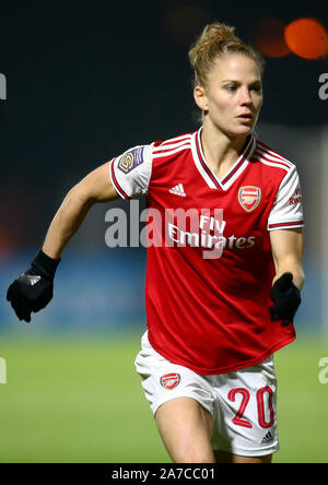 Manchester, Angleterre - 31 OCTOBRE : Leonie Maier d'Arsenal pendant l'Uefa Women's Champions League Tour de jambe 16 2 match Arsenal entre femmes et SLA Banque D'Images