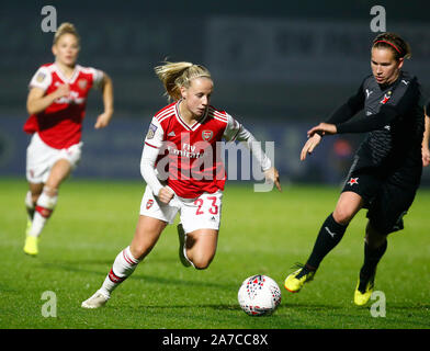 Manchester, Angleterre - 31 OCTOBRE : Beth Mead d'Arsenal pendant l'Uefa Women's Champions League Tour de jambe 16 2 match Arsenal entre femmes et Slavia Banque D'Images