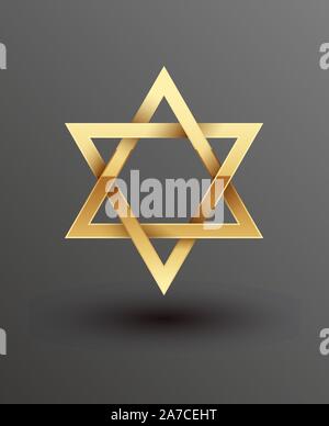 Vector illustration de magen David d'or étoile de David Illustration de Vecteur