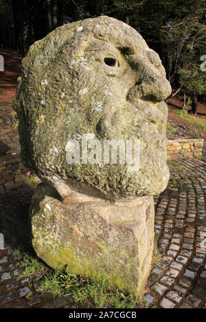 La vue 'Orme' sculpture, Phare est tombé Country Park, Lancashire, UK Banque D'Images