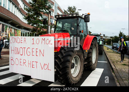 Maison Provinciale, La Haye, Pays-Bas. Lundi 14 octobre, 2019. L'azote et du gouvernement néerlandais guide-lignes. Les agriculteurs néerlandais a pris pour protester contre un Banque D'Images