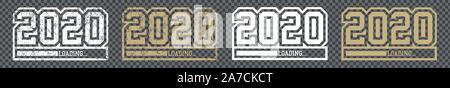 2020 | Nouvelle Année | Or Blanc Barre de Chargement | Collège | Université | Sports | Variations Illustration de Vecteur
