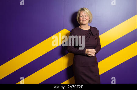 RBS nouvellement installé Directeur général Alison Rose lors d'une visite pour rencontrer des clients à un entrepreneur NatWest business hub à Islington, Londres. PA Photo. Photo date : vendredi Novembre 1,2019. Voir l'activité de story CITY RBS . Crédit photo doit se lire : Dominic Lipinski/PA Wire Banque D'Images