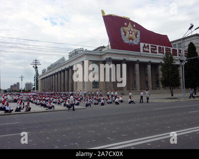 La Place Kim Il Sung, Pyongyang, Corée du Nord (RPDC) Banque D'Images