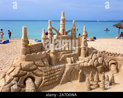 À la plage de sable, BALLERMANN, Playa de Palma, El Arenal, Majorque, îles Baléares, Espagne Banque D'Images