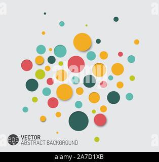 Vector abstract background avec des cercles colorés et d'effets 3D. Illustration de Vecteur