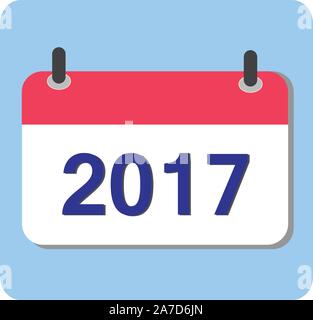 Vecteur icône calendrier 2017 Télévision. Nouvelle année 2017 Illustration de Vecteur