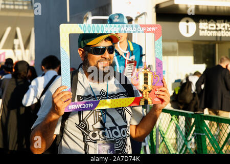 Tokyo, Japon. 1er novembre 2019. Fans Rugby : Coupe du Monde de Rugby 2019 match 3ème place entre la Nouvelle-Zélande 40-17 Pays de Galles au stade de Tokyo à Tokyo, Japon . Credit : Naoki Morita/AFLO SPORT/Alamy Live News Banque D'Images