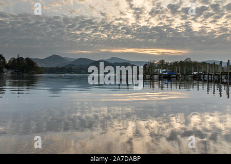 Coucher de Derwent, Keswick dans le Lake District UK Banque D'Images