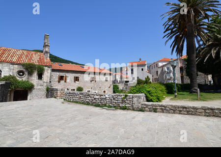 Un fragment d'architecture dans la vieille ville de Budva, au Monténégro Banque D'Images