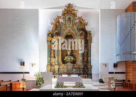 Aveiro, Portugal - 17 juillet 2019 - intérieur de la cathédrale d'Aveiro, également connu sous le nom de l'église de Saint Dominique est une cathédrale catholique romaine à Aveiro Banque D'Images