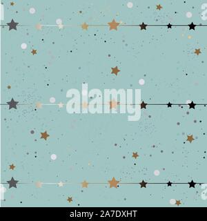 Modèle de Gradient funky avec des étoiles et flocons.Idéal pour mariage cartes, cartes postales, t-shirts, invitations, brochures, affiches, emballage de cadeaux, baby Illustration de Vecteur