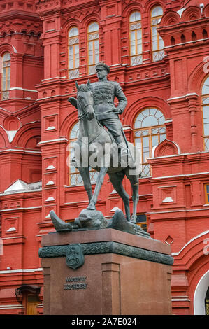 Le maréchal Joukov monument à Moscou, Russie Banque D'Images