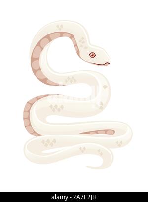 Cartoon animal serpent albinos blanc télévision design vector illustration isolé sur fond blanc. Illustration de Vecteur