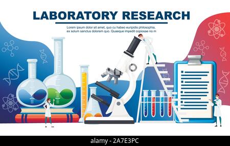 Laboratoire de chimie abstract design avec l'équipement lourd et peu scientifiques document publicitaire télévision design illustration vectorielle. Illustration de Vecteur