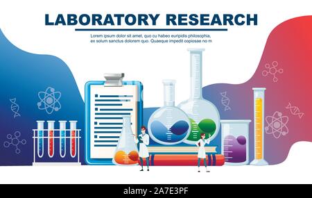 Laboratoire de chimie abstract design avec l'équipement lourd et peu scientifiques document publicitaire télévision design illustration vectorielle. Illustration de Vecteur