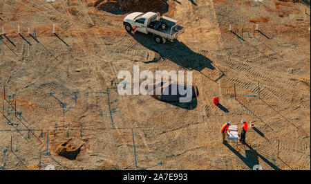 Vue aérienne sur Canberra, ACT, Australie de la construction de logements. Prises d'un ballon à air chaud Banque D'Images