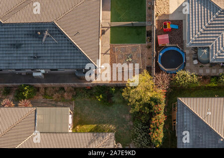 Vue aérienne sur Canberra, ACT, Australie de l'habitation. Prises d'un ballon à air chaud Banque D'Images