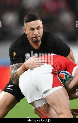 Sonny Bill Williams, de la Nouvelle Zélande lors de la Coupe du Monde de Rugby 2019 Finale bronze match entre la Nouvelle-Zélande et le Pays de Galles au stade de Tokyo à Tokyo, Japon, le 1 novembre 2019. Photo par Tadashi Miyamoto Banque D'Images